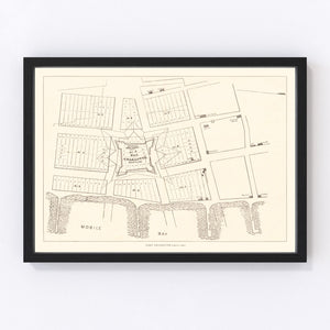 Vintage Map of Fort Charlotte, 1880
