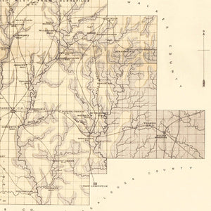 Vintage Map of Fayette County, Alabama 1878