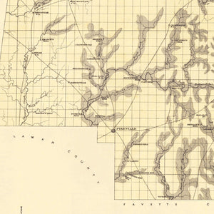 Vintage Map of Marion County, Alabama 1878
