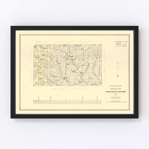 Vintage Map of Winston County, Alabama 1878