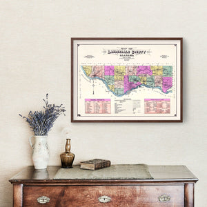 Vintage Map of Lauderdale County, Alabama 1907