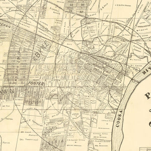 Vintage Map of Gadsden, Alabama 1888