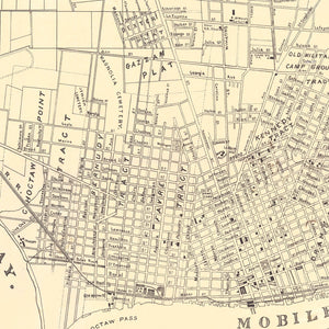Vintage Map of Mobile, Alabama 1888