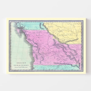 Vintage Map of Washington 1842