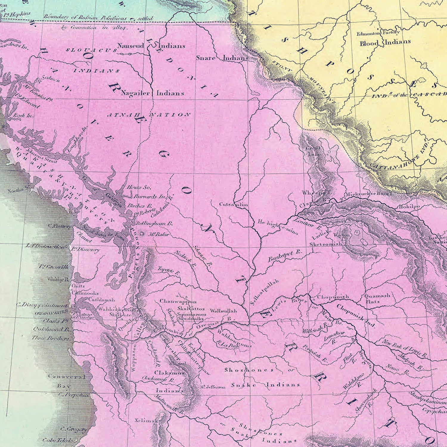 Vintage Map of Washington 1842