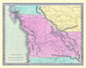 Vintage Map of Washington 1842