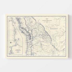 Vintage Map of Washington 1849