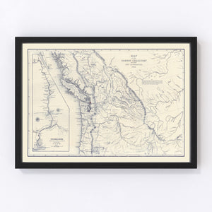 Vintage Map of Washington 1849