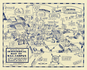 Vintage Map of Washington State University, 1946