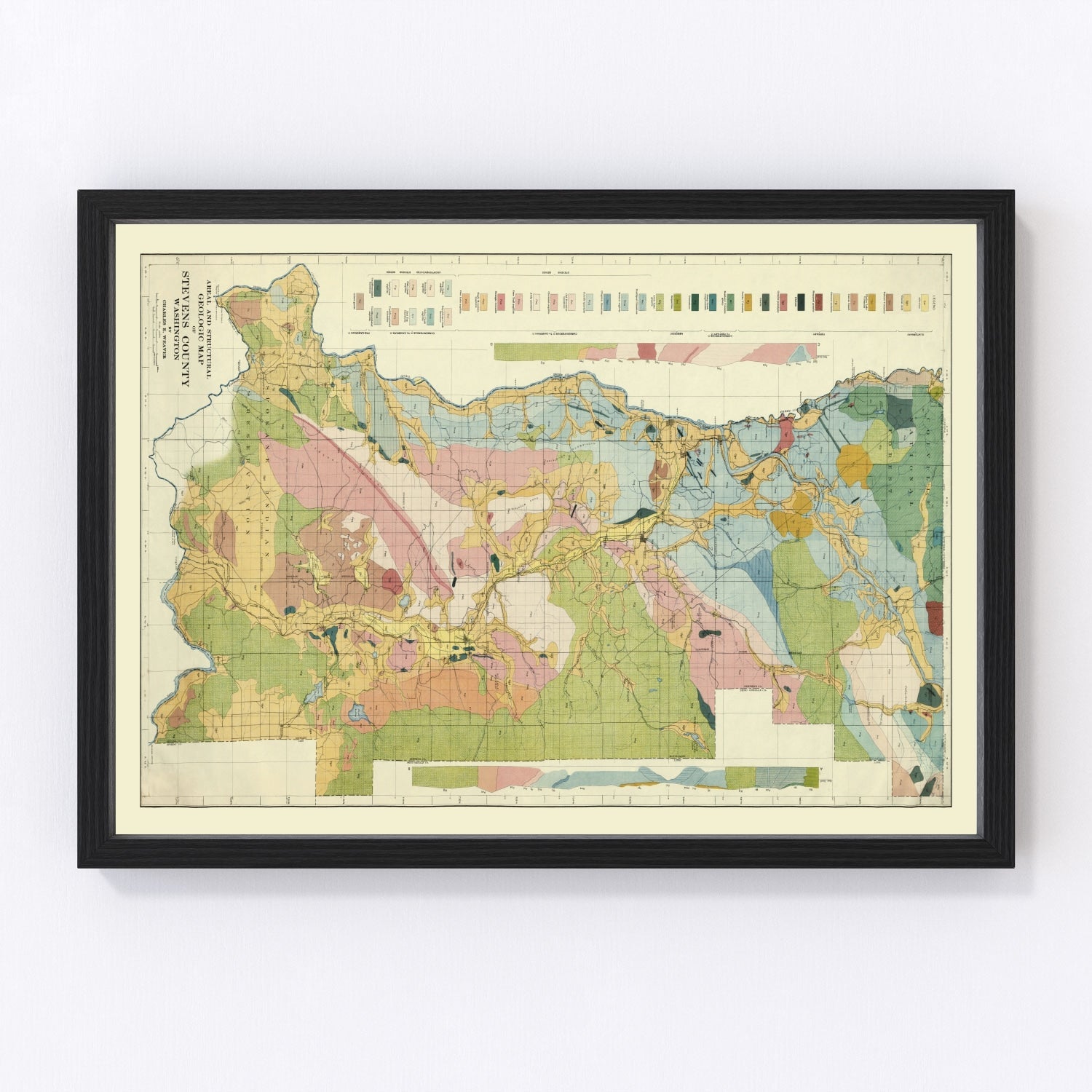 Vintage Map of Stevens County, Washington 1920