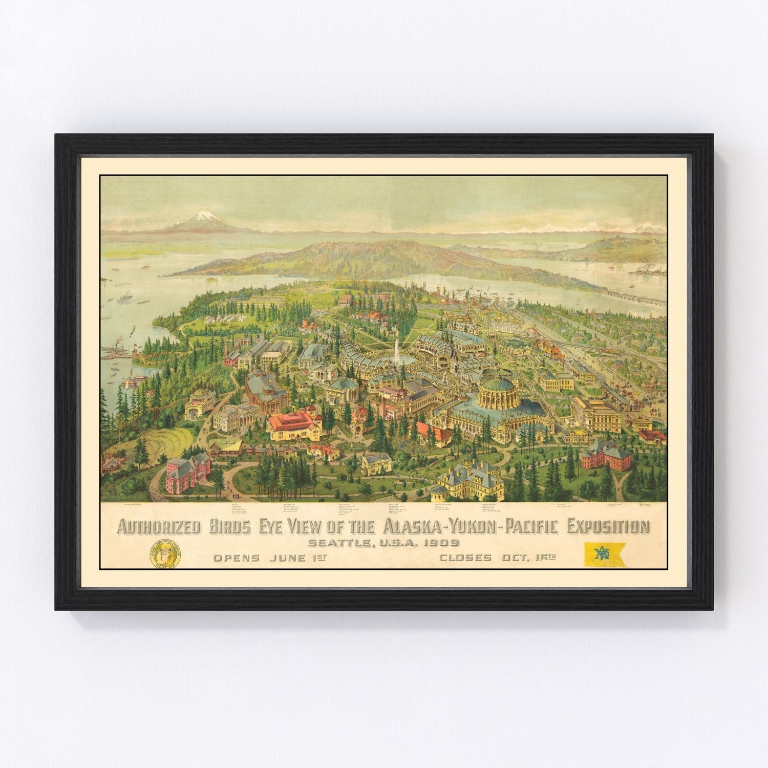 Vintage Map of Seattle, Washington 1909