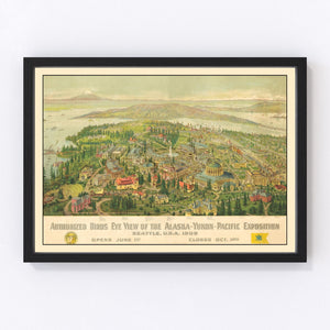 Vintage Map of Seattle, Washington 1909