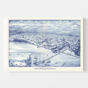 Vintage Map of Whatcom, Washington 1889