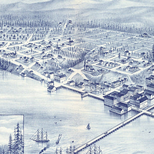 Vintage Map of Whatcom, Washington 1889