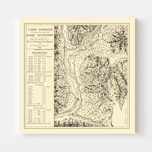 Vintage Map of Camp Spokane, 1882