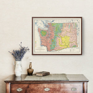 Vintage Map of Washington 1889