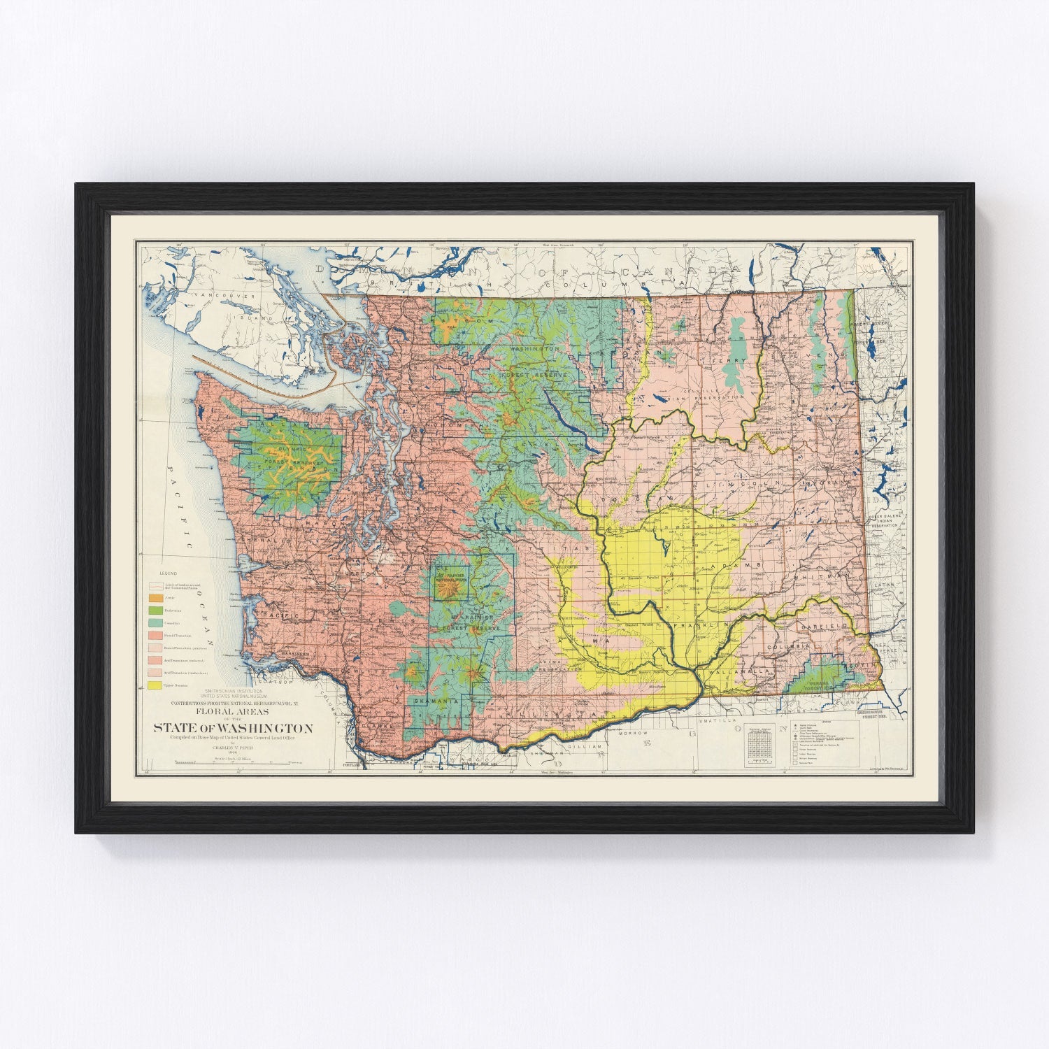 Vintage Map of Washington 1889
