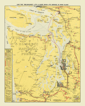 Vintage Map of Puget Sound Country, 1916