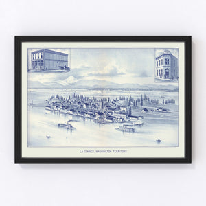 Vintage Map of La Conner, Washington 1889