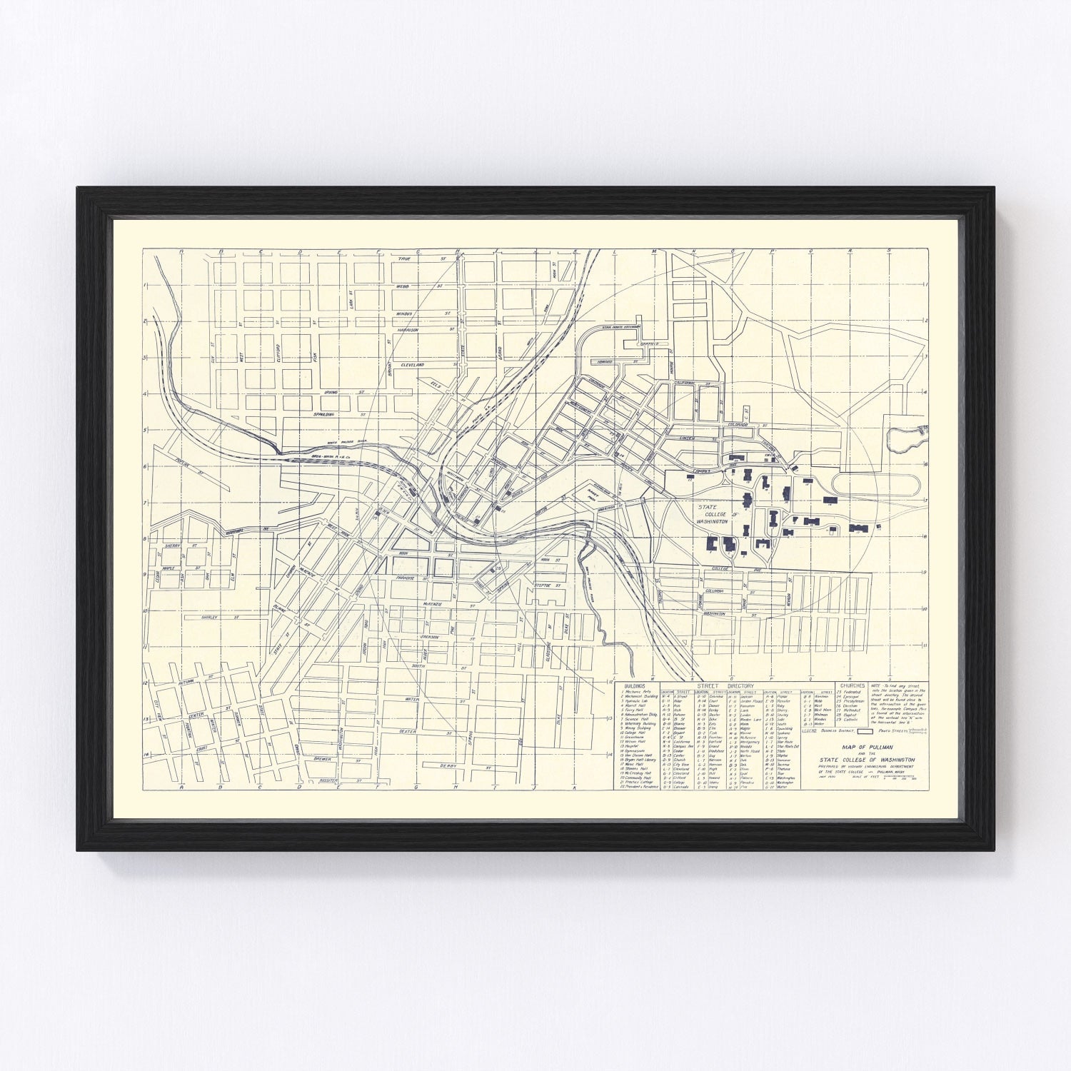 Vintage Map of Washington State University, 1920
