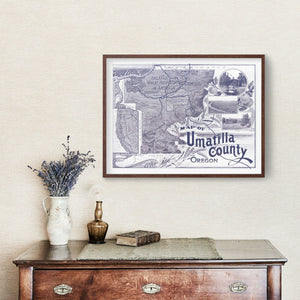Vintage Map of Umatilla County, Washington 1908