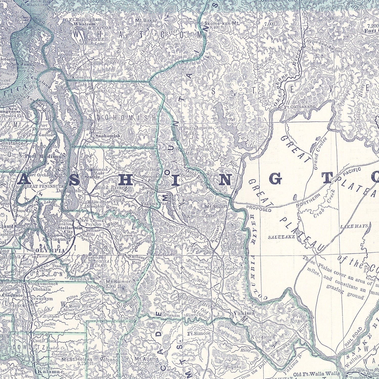 Vintage Map of Washington 1881