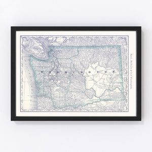 Vintage Map of Washington 1881