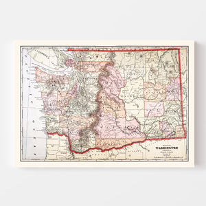 Vintage Map of Washington 1904