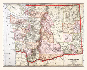 Vintage Map of Washington 1904
