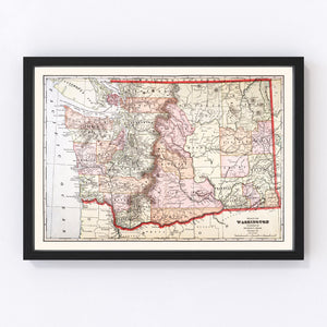 Vintage Map of Washington 1904