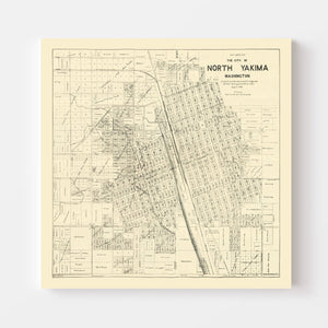 Vintage Map of North Yakima, Washington 1908