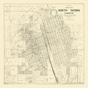 Vintage Map of North Yakima, Washington 1908