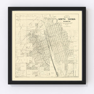 Vintage Map of North Yakima, Washington 1908