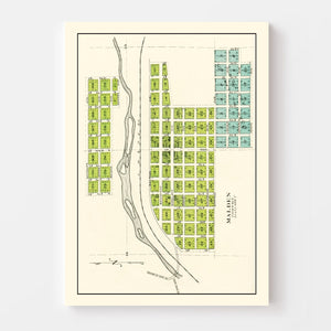 Vintage Map of Malden, Washington 1910