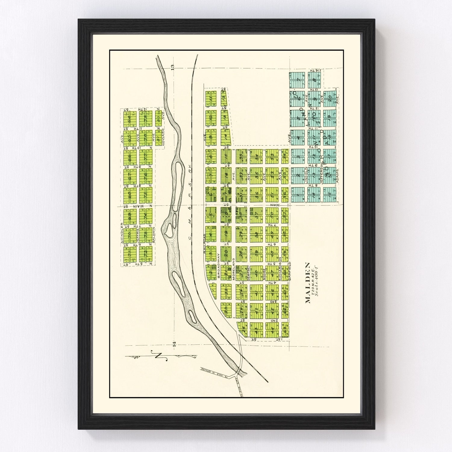 Vintage Map of Malden, Washington 1910