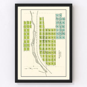 Vintage Map of Malden, Washington 1910