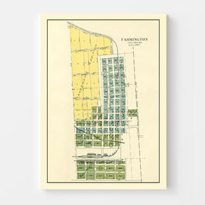 Vintage Map of Farmington, Washington 1910