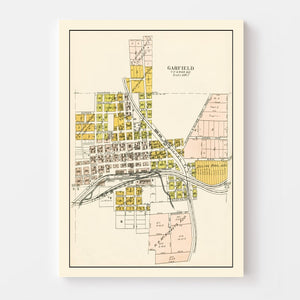 Vintage Map of Garfield, Washington 1910