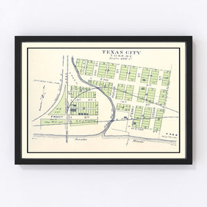 Vintage Map of Texas City, Washington 1910