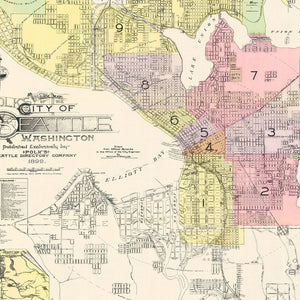 Vintage Map of Seattle, Washington 1899