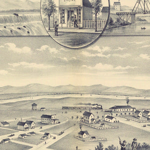 Vintage Map of Prosser, Washington 1889