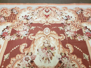 6' X 9' Vintage Handmade Chinese Needlepoint Wool Rug Flat Weave