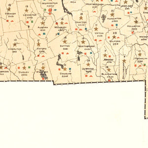 Vintage Map of Massachusetts 1876