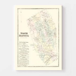 Vintage Map of North Berwick, Pennsylvania 1872