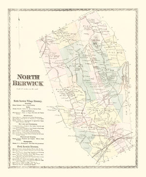 Vintage Map of North Berwick, Pennsylvania 1872