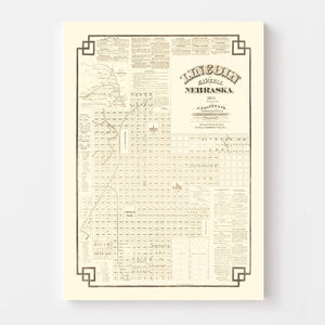 Vintage Map of Lincoln, Nebraska 1871
