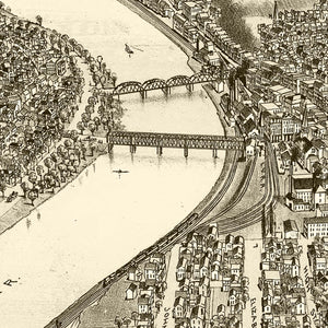 Vintage Map of Pittston & West Pittston, Pennsylvania 1892