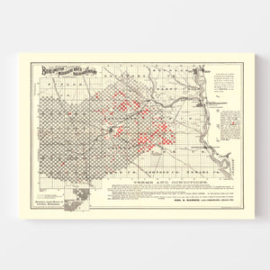Vintage Railroad Map of Lincoln 1871