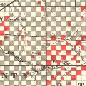 Vintage Railroad Map of Lincoln 1871