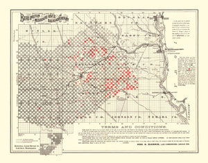 Vintage Railroad Map of Lincoln 1871